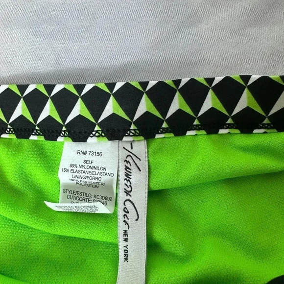 Kenneth Cole green and blue abstract print swimsuit bottom size large - Picture 7 of 9